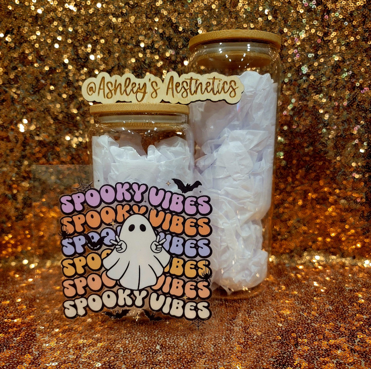 Spooky Vibes Retro Ghost UV Decal