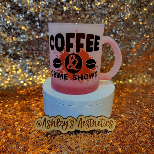 Ombre Red Coffee & Crime Shows 11oz Coffee Mug