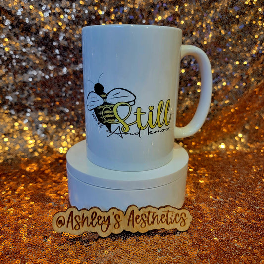 Bee Still and Know 15oz Coffee Mug