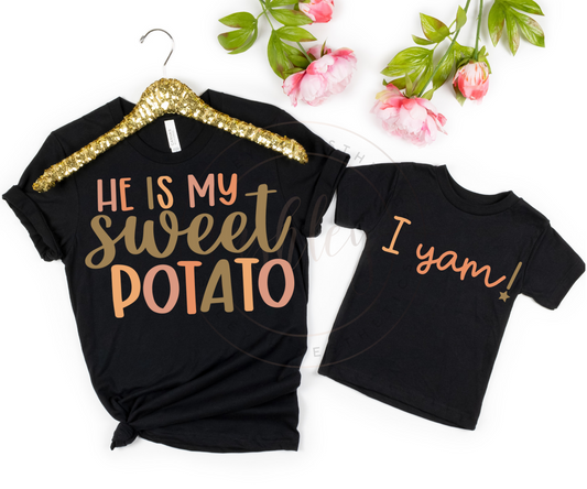 He is My Sweet Potato / I Yam Matching Set