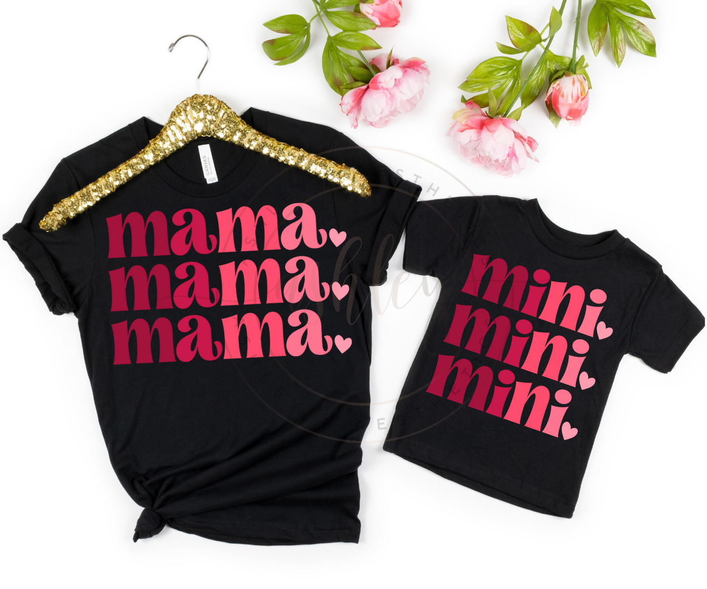 Mama and Mini 3 Stacked Valentine Matching Set