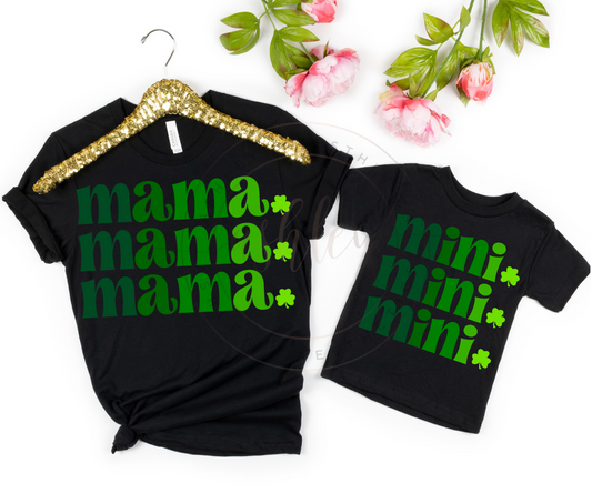 St. Patrick's Day Mama and Mini Stacked Matching Set