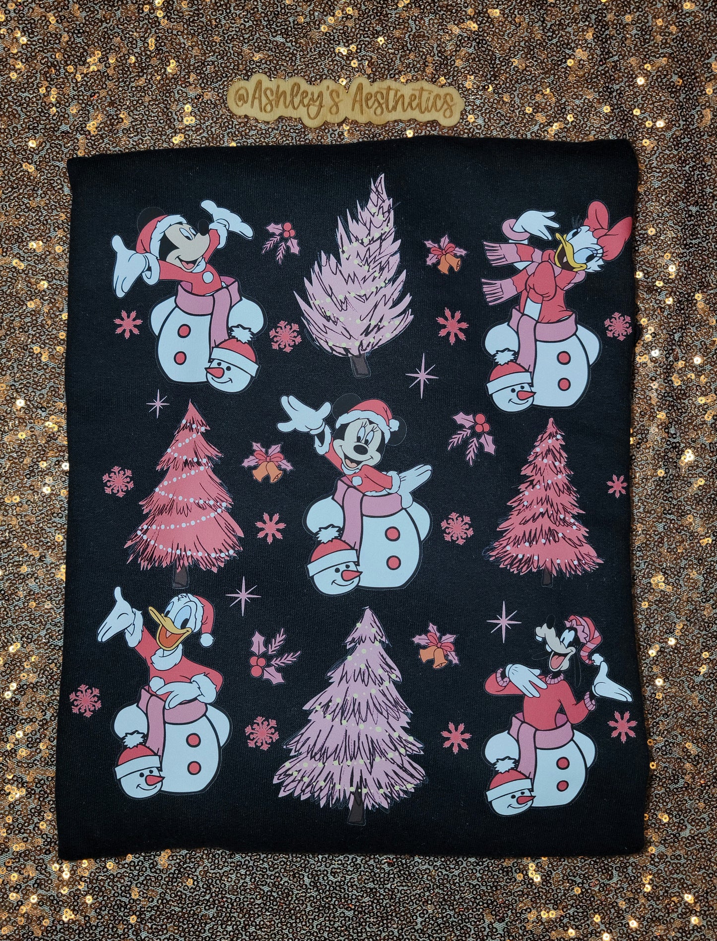 Pink Christmas Mouse and Friends Sweater