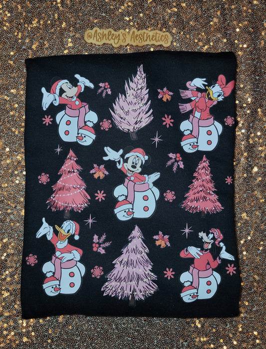 Pink Christmas Mouse and Friends Sweater