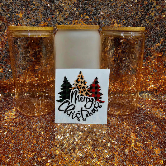 Merry Christmas Trees UV Decal