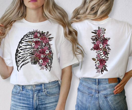 Floral Rib Cage with Floral Spine Back