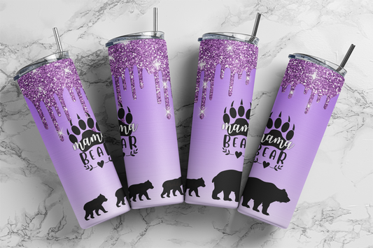 Purple Mama Bear Tumbler