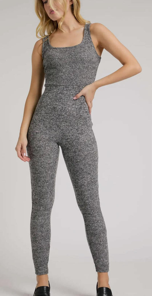 Grey Ribbed One Piece Unitard