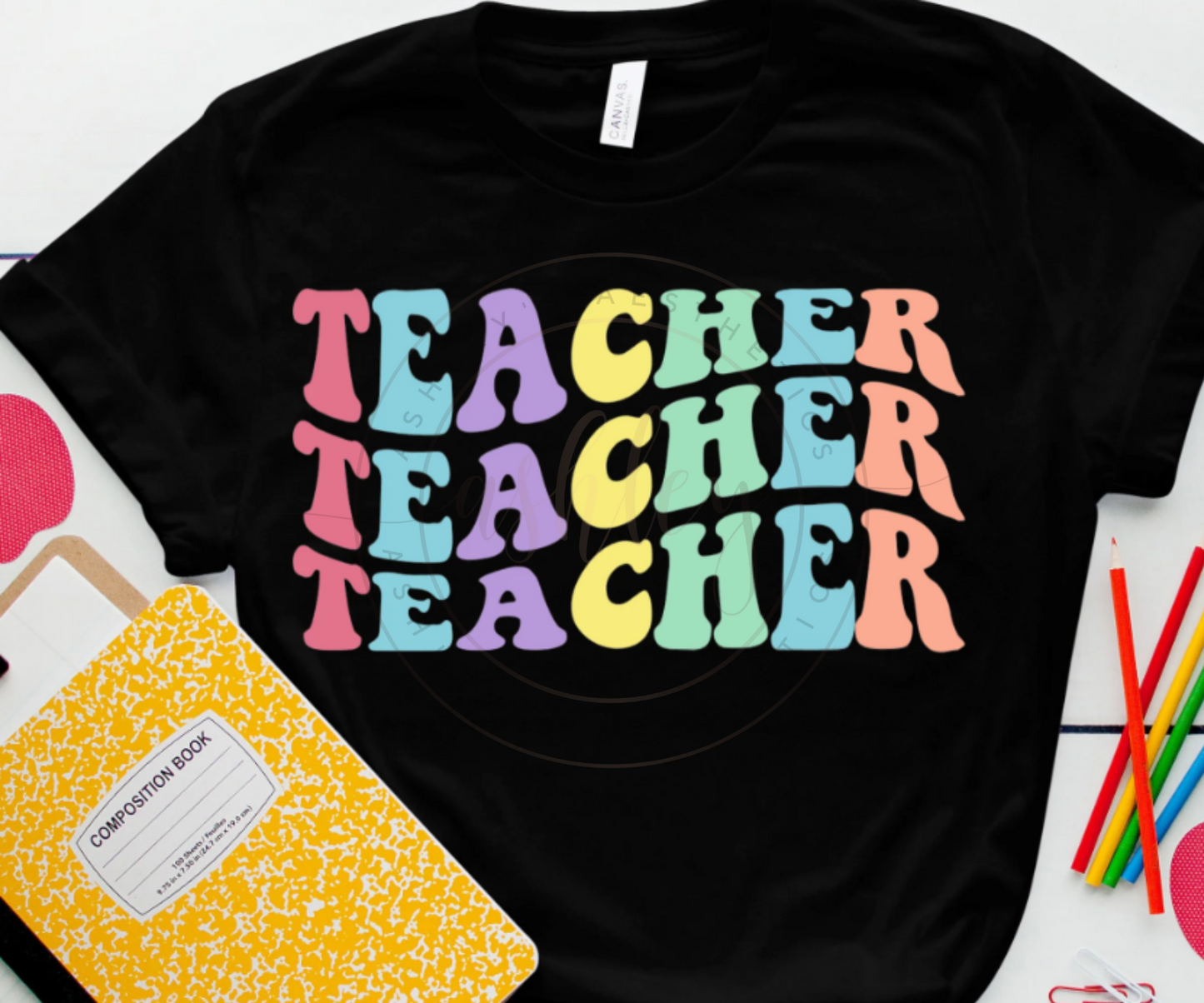 Retro Wavy Teacher