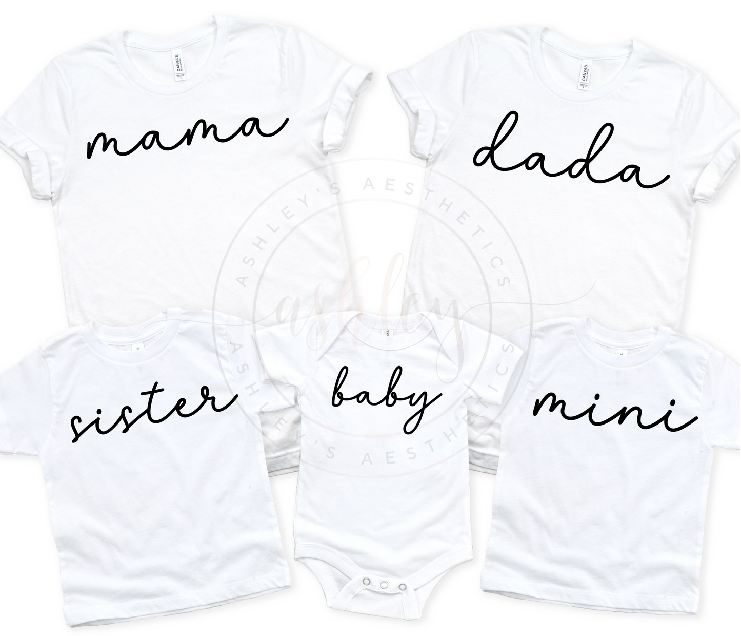 Cursive Family Matching Tees