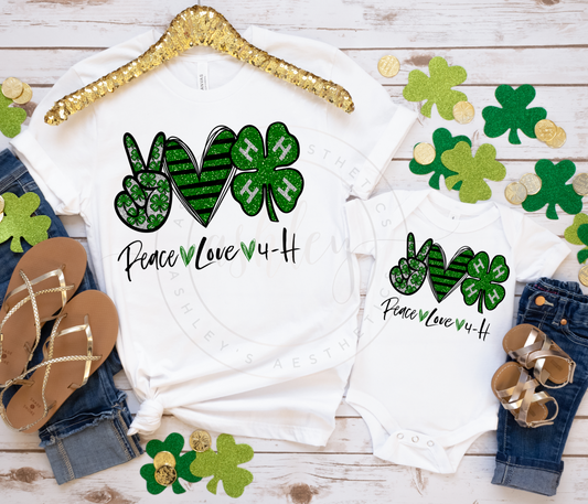 Peace Love 4-H Clover