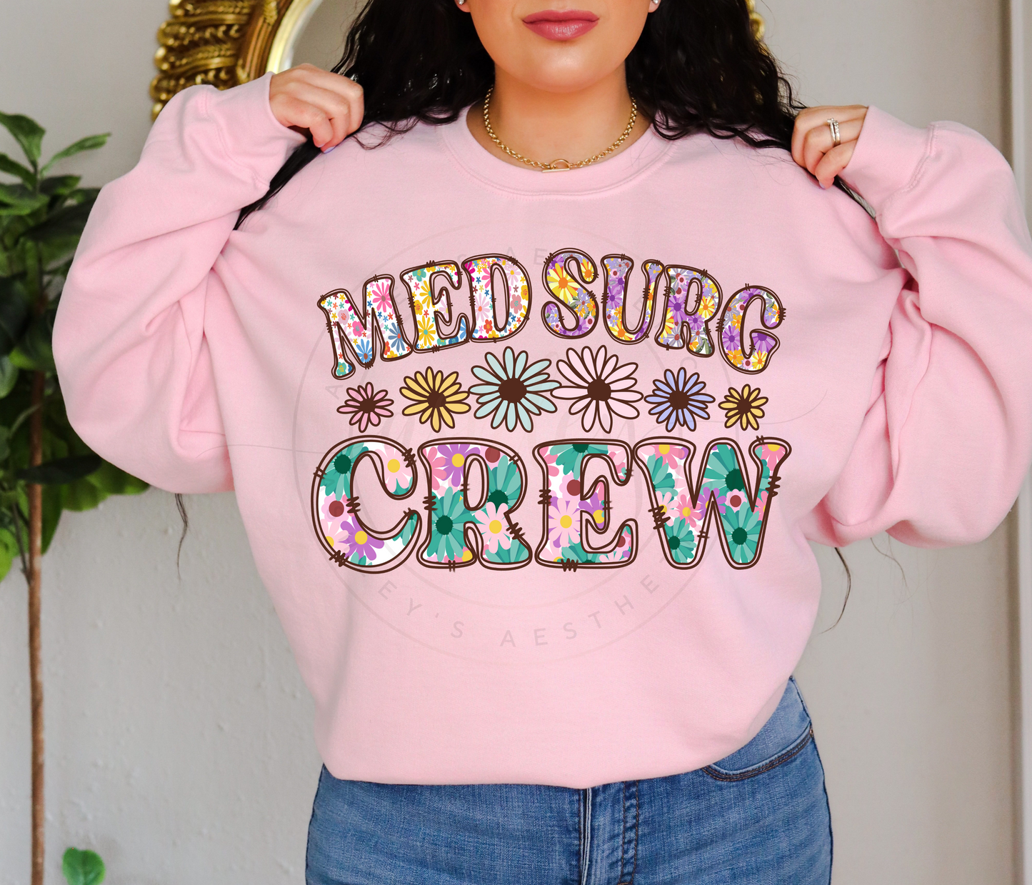 Floral Med Surg Crew (Two Versions)