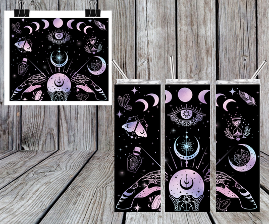 Mystical Witchy Hands with Moon Phases Tumbler