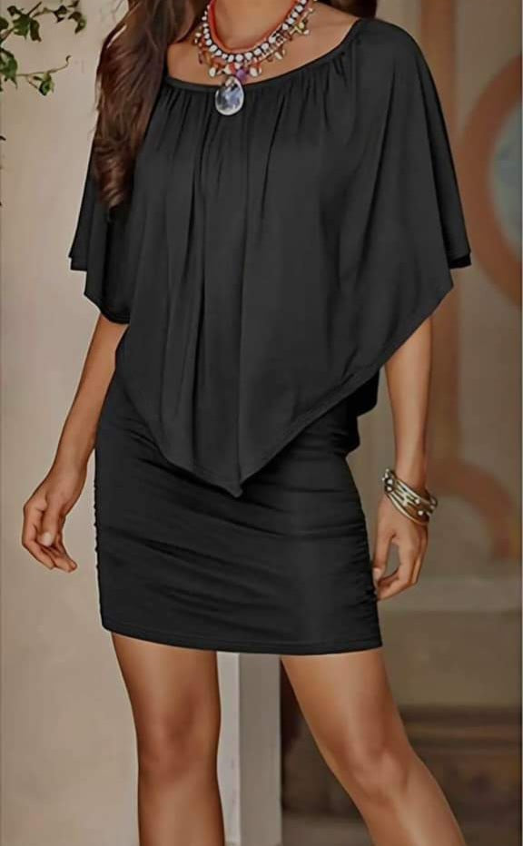 Black Cover Up Midi Dress