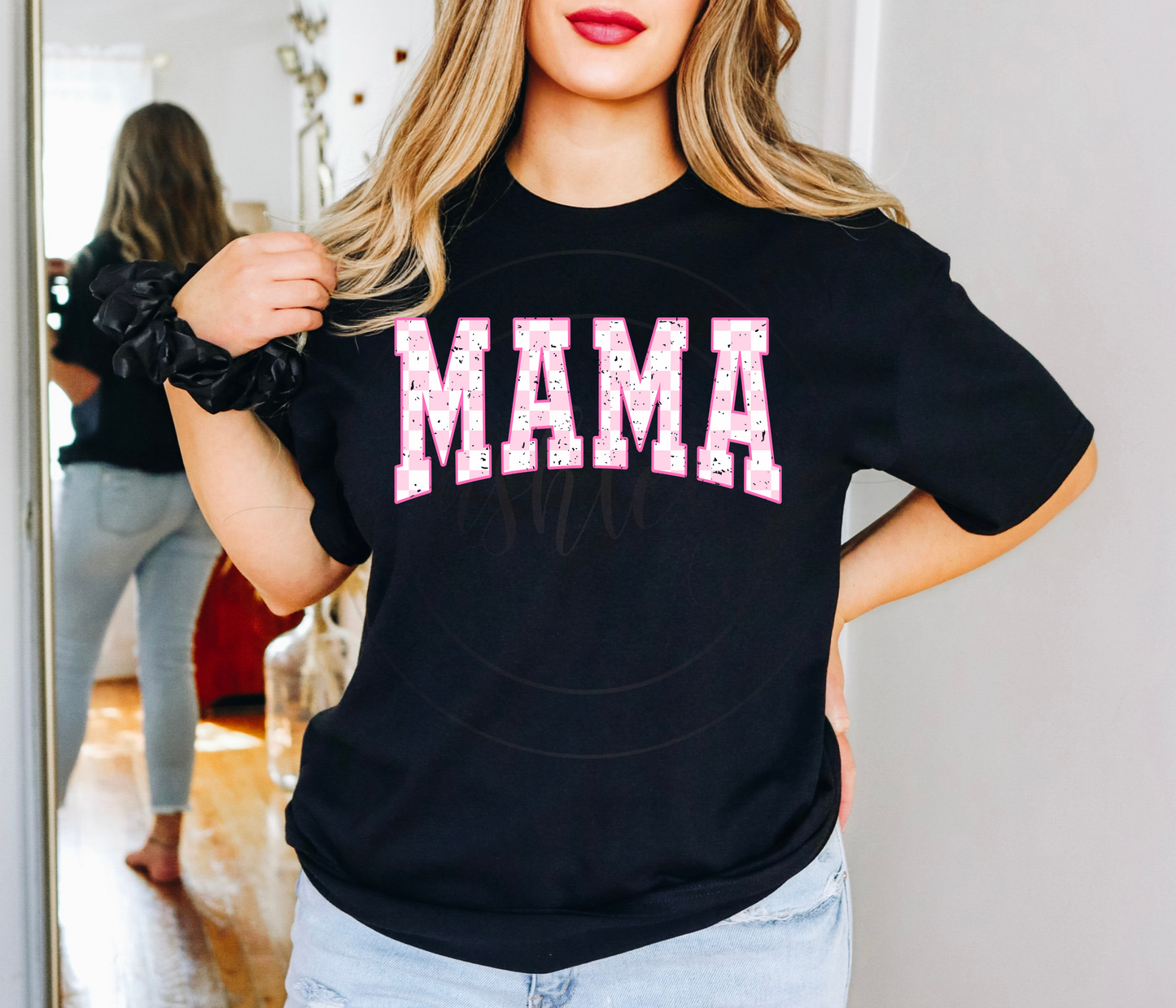 Checkered Mama Solid Colored Tee