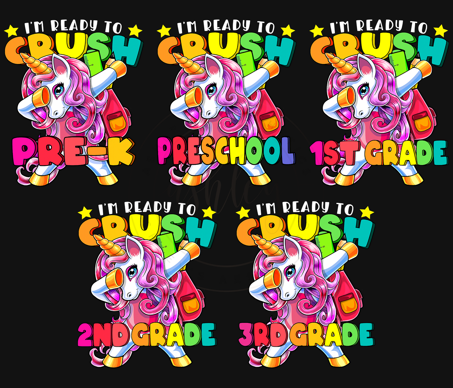 Ready To Crush Multi-Colored Unicorn Grade Level