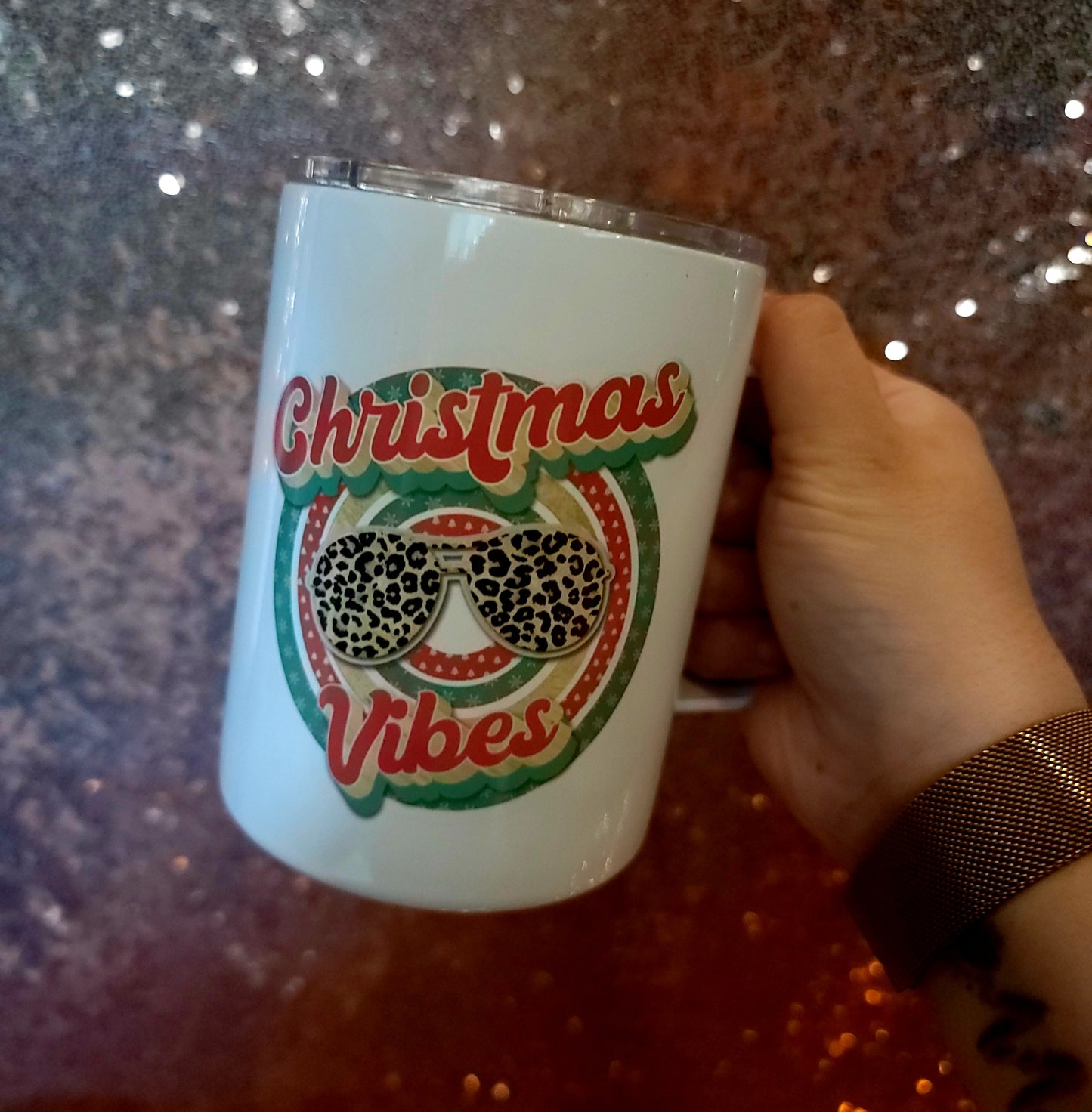 Christmas Vibes Leopard Coffee Mug