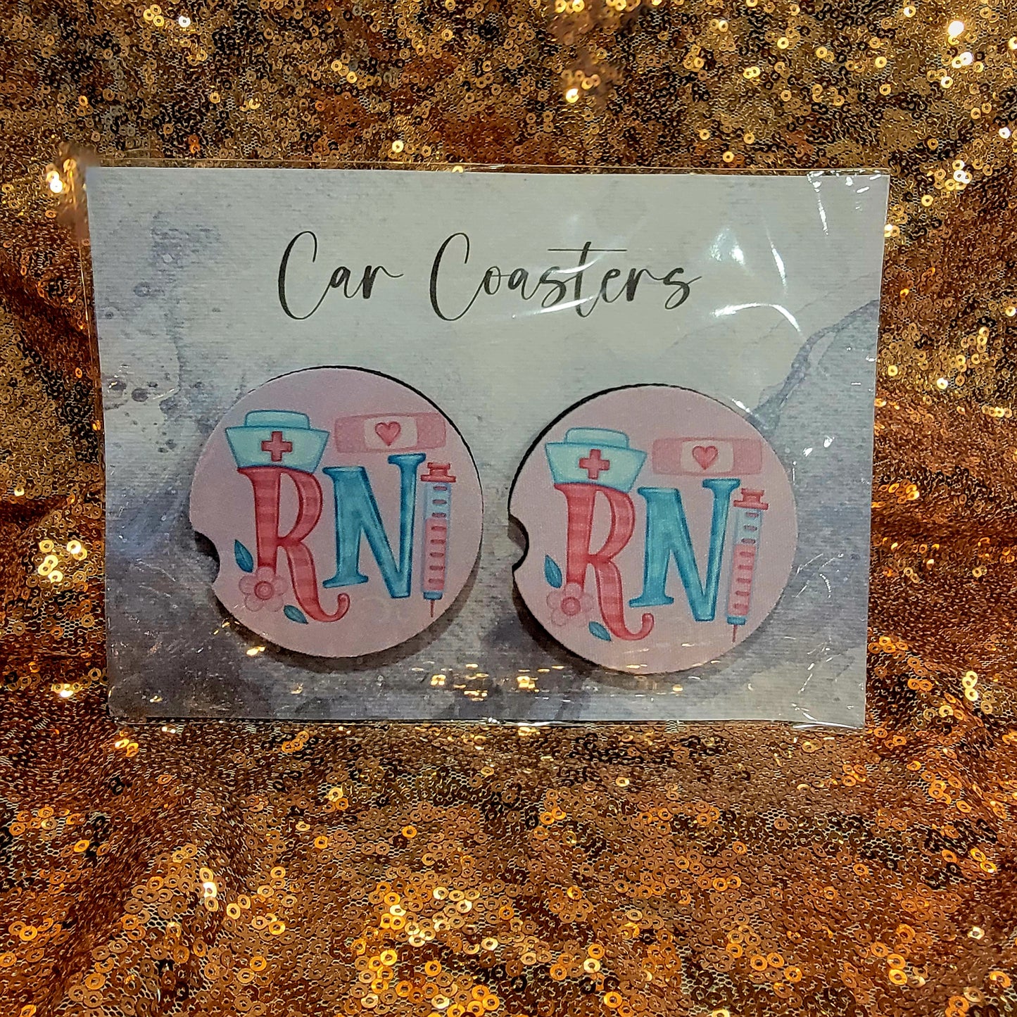 RN Nurse Neoprene Car Coasters