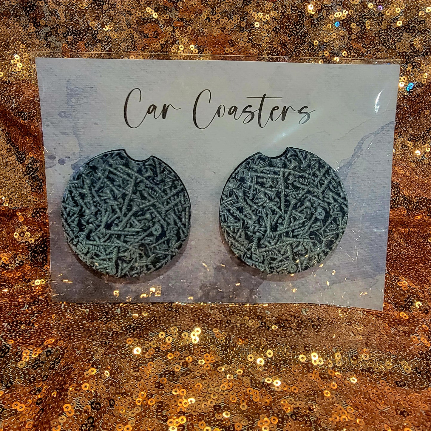 Lots of Screws Neoprene Car Coasters