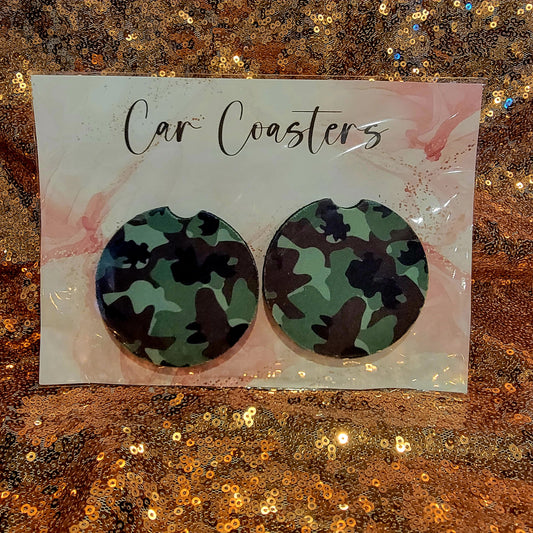 Army Camo Neoprene Car Coasters