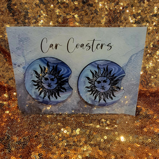 Celestial Moon Neoprene Car Coasters