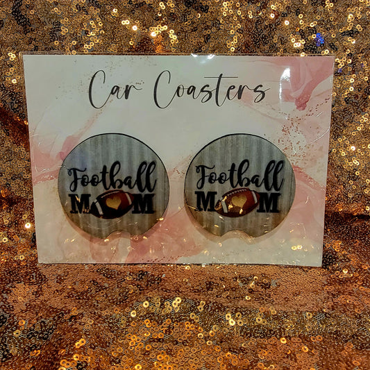 Football Mom Neoprene Car Coasters