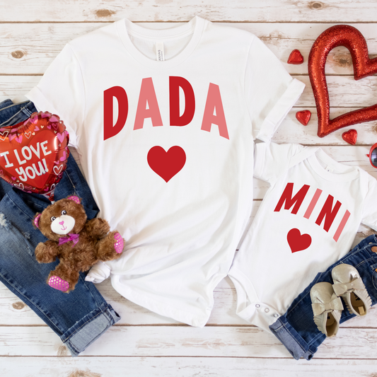 Valentine Mama Dada Mini Curved with Matching Options