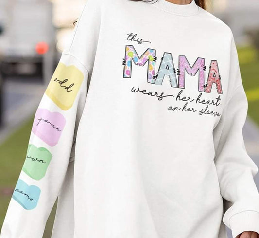 Mama Wears Heart on Sleeve with Customizable Conversation Heart Names