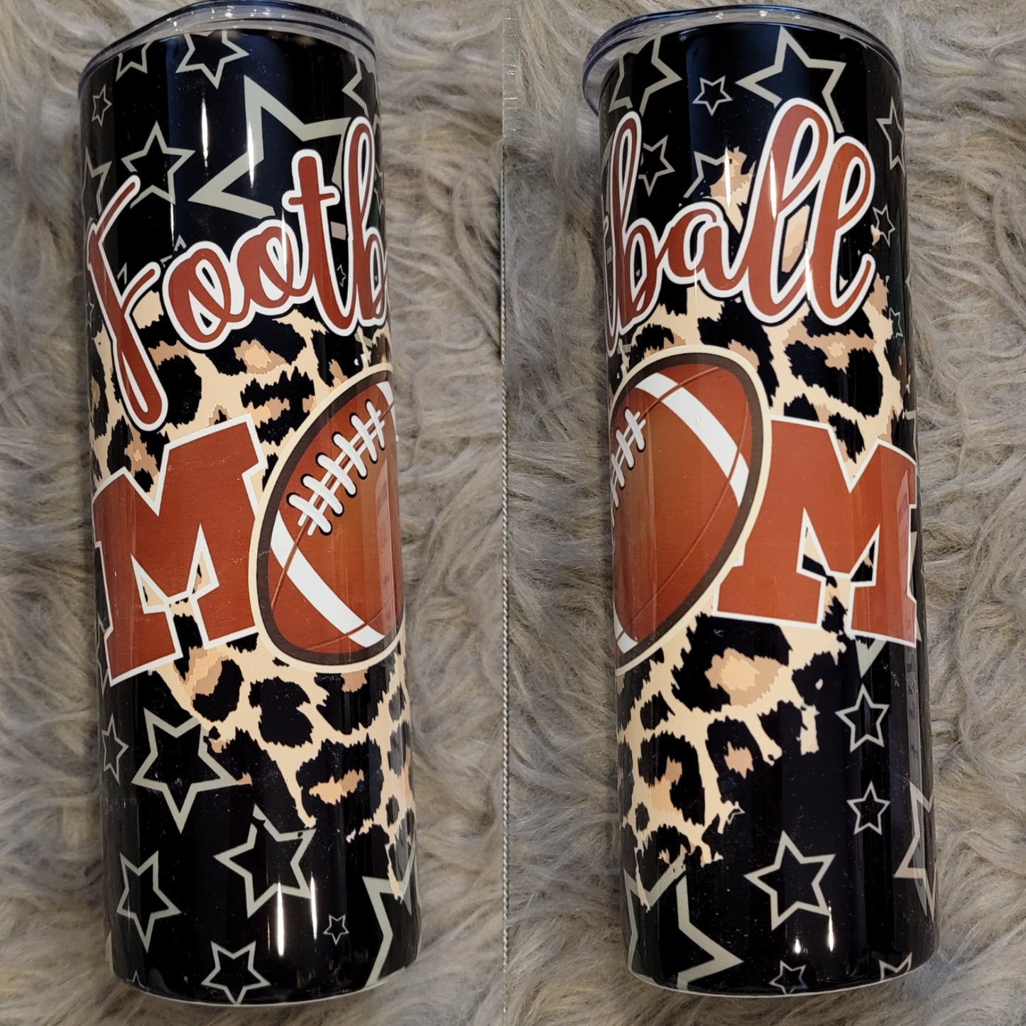 Football Mom Leopard Tumbler