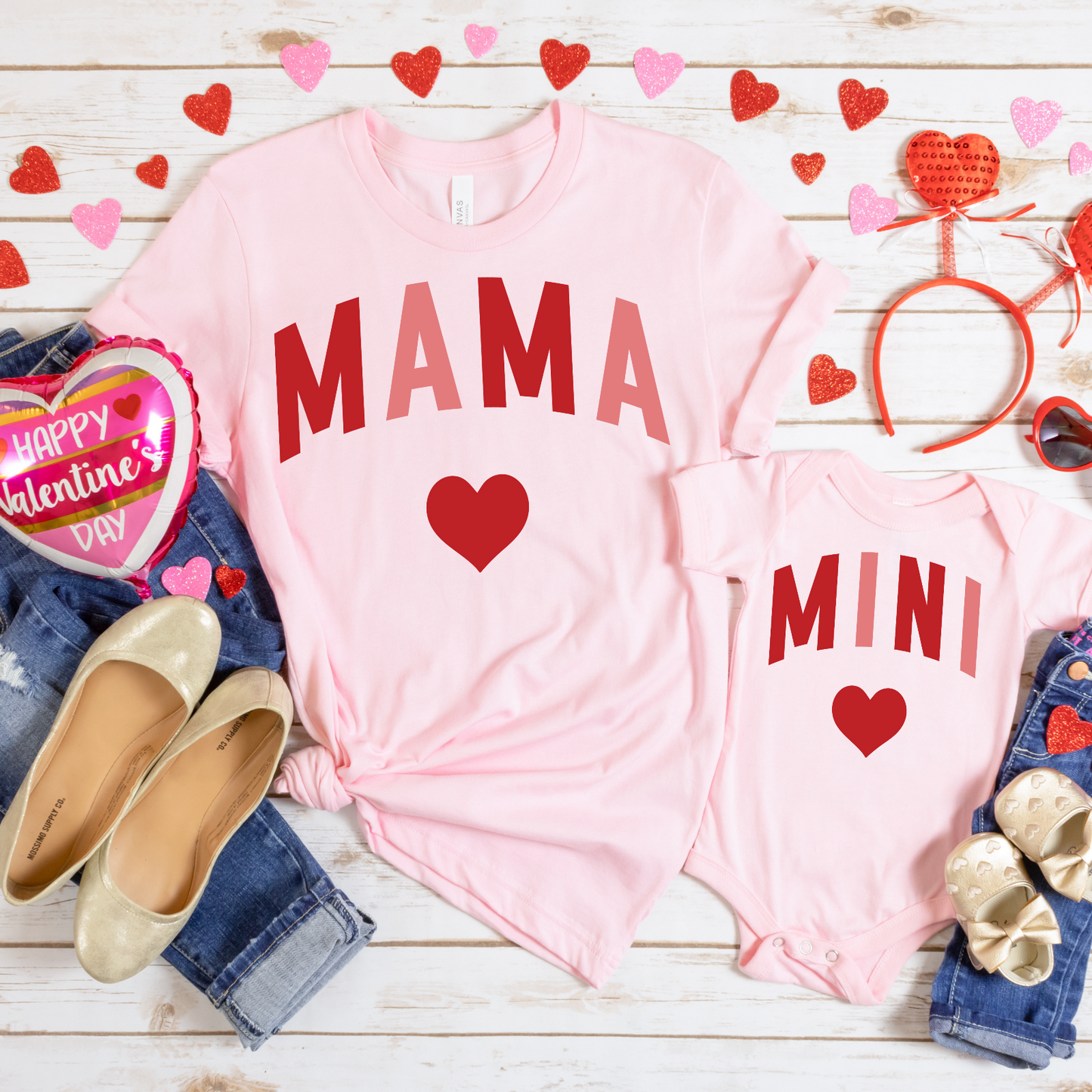 Valentine Mama Dada Mini Curved with Matching Options